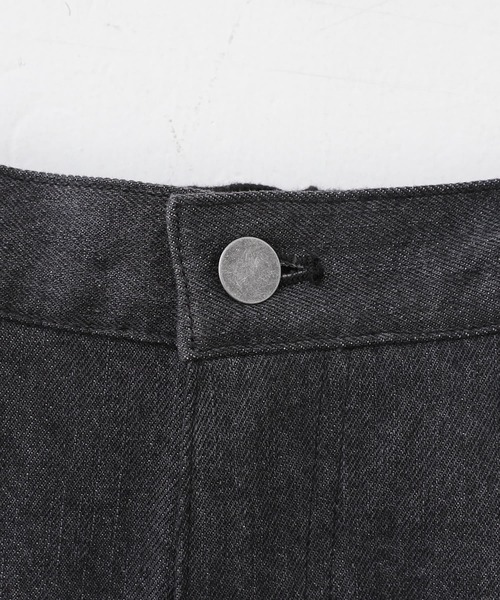 n'OrLABEL(ノアールレーベル)の「スウェット×デニムワイドパンツ(デニムパンツ・レディース・ブラック/インディゴブルー・1/2)」の18枚目の写真