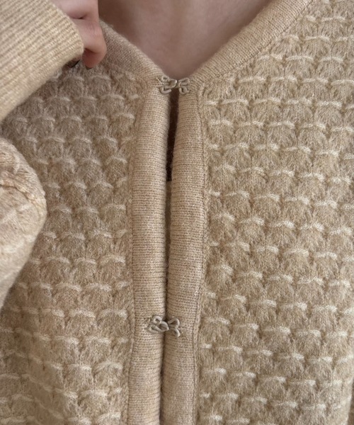 lawgy（ラウジー）の「reversible pattern front point knit / リバーシブルパターンフロントポイントニット（ニット/セーター・レディース・ブラウン/ヘザーグレー/クリーム・FREE）」の14枚目の写真