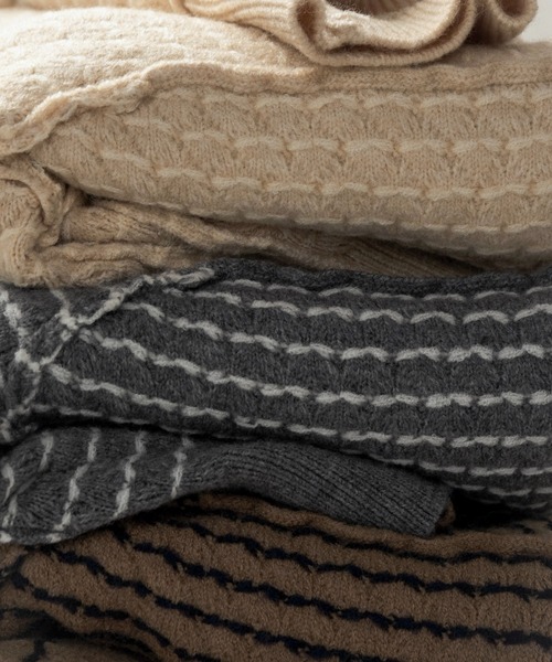 lawgy（ラウジー）の「reversible pattern front point knit / リバーシブルパターンフロントポイントニット（ニット/セーター・レディース・ブラウン/ヘザーグレー/クリーム・FREE）」の16枚目の写真