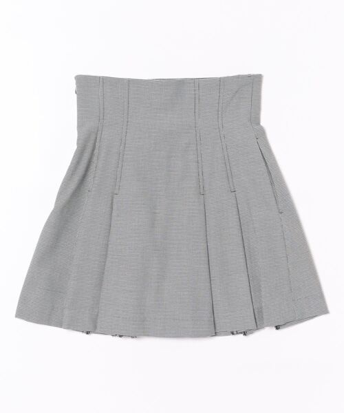 REDYAZEL（レディアゼル）の「ハイウエストタックチェックミニスカート（スカート・レディース・ブラック/ブラウン・MEDIUM/SMALL）」の5枚目の写真