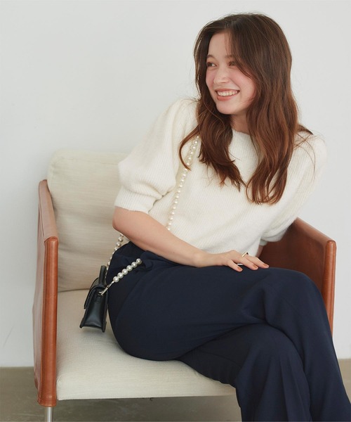 titivate(ティティベイト)の「パフスリーブふわっとニットトップス(ニット/セーター・レディース・ライトブルー/アイボリー/ブラック/オレンジ/ライトグレー・S/M)」の9枚目の写真
