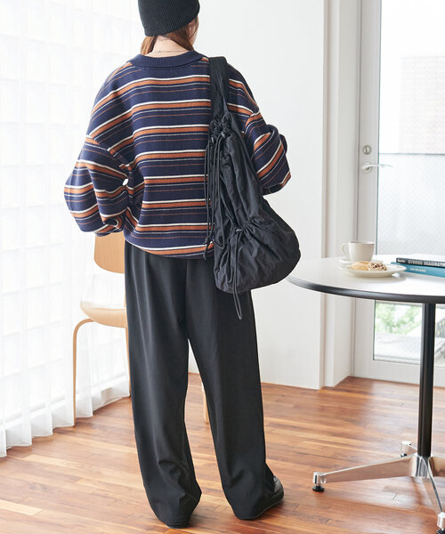 セール】【ユニセックス/WEB限定】マルチボーダーニットポロ（ニット