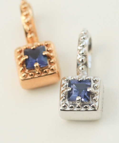 flavor アイオライト スクエア チャーム silver925（チャーム）｜NOIR DE POUPEE（ノワールドプーペ）