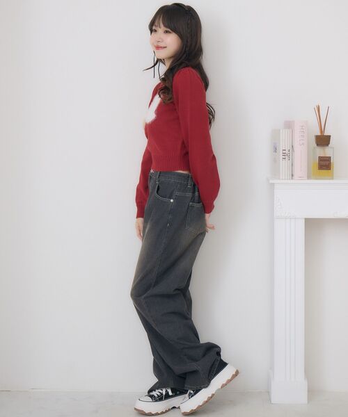 ems excite（エムズエキサイト）の「catジャガードNTPO（ニット/セーター・レディース・レッド/ナチュラル/ブルー・FREE）」の19枚目の写真