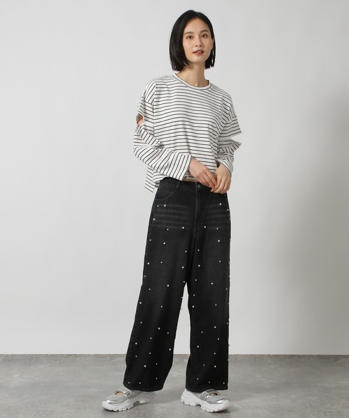 LAKOLE（ラコレ）の「パールデニム / 147165（デニムパンツ・レディース・ブラック/ライトブルー・SMALL/MEDIUM）」の6枚目の写真