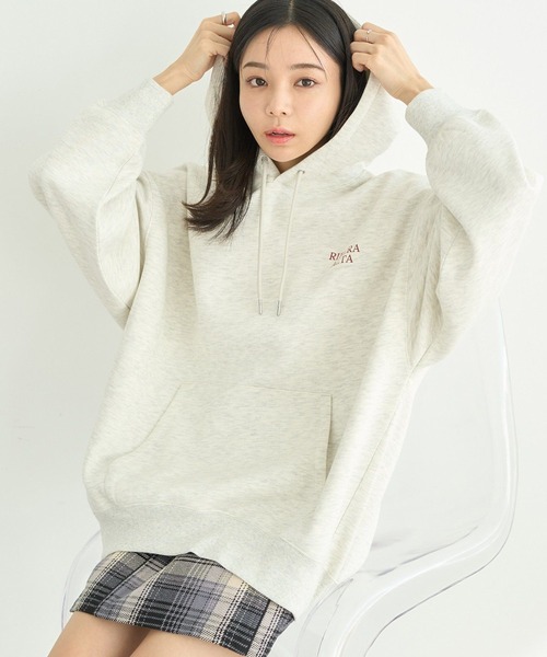 earth music&ecology（アースミュージックアンドエコロジー）の「アソートロゴフーディー（パーカー・レディース・杢グレー/ブルー/オートミール/イエロー・FREE）」の3枚目の写真