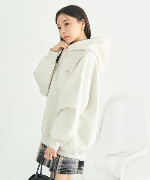 earth music&ecology（アースミュージックアンドエコロジー）の「アソートロゴフーディー（パーカー・レディース・杢グレー/ブルー/オートミール/イエロー・FREE）」の8枚目の写真