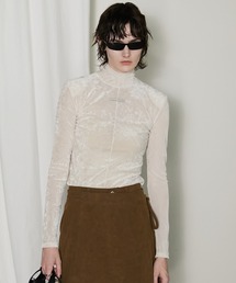 PRANK PROJECT | 【24WINTER PRE ORDER】ベロアメッシュタートルネック / Velour Mesh Turtleneck Top(Tシャツ/カットソー)