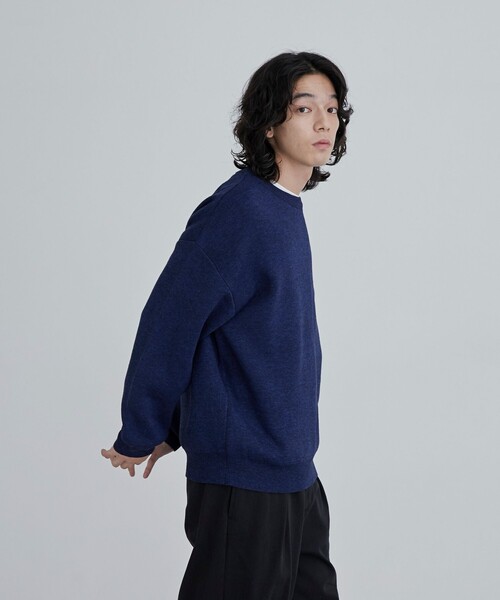 coen(コーエン)の「メランジクルーネックニット(ニット/セーター・メンズ・グレー/ベージュ/ロイヤルブルー・M/L/XL)」の4枚目の写真