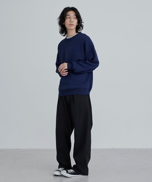 coen(コーエン)の「メランジクルーネックニット(ニット/セーター・メンズ・グレー/ベージュ/ロイヤルブルー・M/L/XL)」の7枚目の写真