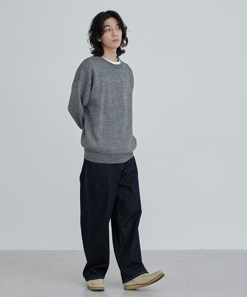 coen(コーエン)の「メランジクルーネックニット(ニット/セーター・メンズ・グレー/ベージュ/ロイヤルブルー・M/L/XL)」の13枚目の写真