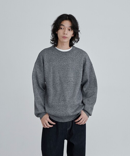 coen(コーエン)の「メランジクルーネックニット(ニット/セーター・メンズ・グレー/ベージュ/ロイヤルブルー・M/L/XL)」の14枚目の写真