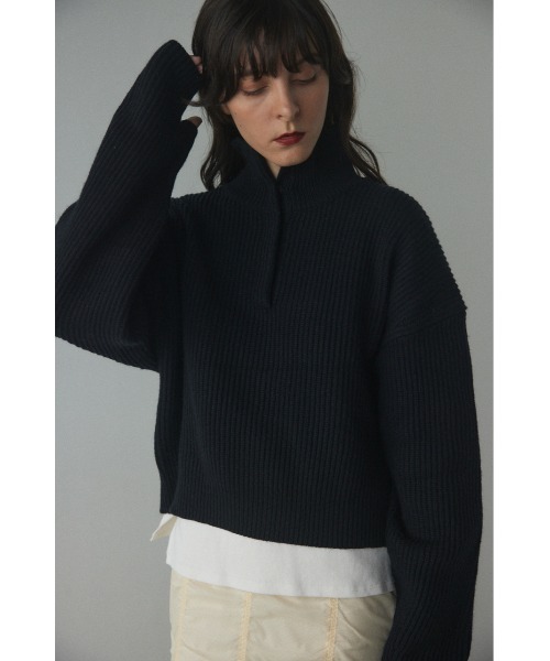 BLACK BY MOUSSY（ブラックバイマウジー）の「high neck aze knit tops(ハイネックアゼニットトップス)（ニット/セーター・レディース・トップグレー/ピンク/オフホワイト/ブラック・FREE）」の3枚目の写真