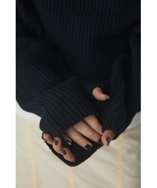 BLACK BY MOUSSY（ブラックバイマウジー）の「high neck aze knit tops(ハイネックアゼニットトップス)（ニット/セーター・レディース・トップグレー/ピンク/オフホワイト/ブラック・FREE）」の15枚目の写真