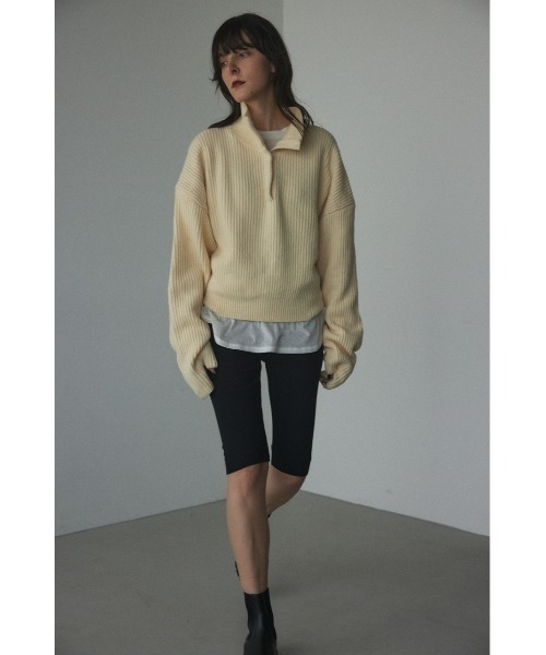 BLACK BY MOUSSY（ブラックバイマウジー）の「high neck aze knit tops(ハイネックアゼニットトップス)（ニット/セーター・レディース・トップグレー/ピンク/オフホワイト/ブラック・FREE）」の17枚目の写真