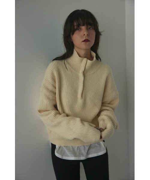 BLACK BY MOUSSY（ブラックバイマウジー）の「high neck aze knit tops(ハイネックアゼニットトップス)（ニット/セーター・レディース・トップグレー/ピンク/オフホワイト/ブラック・FREE）」の18枚目の写真