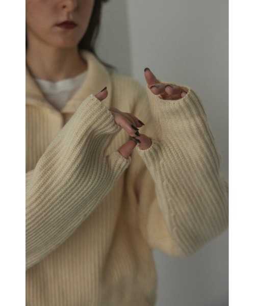 BLACK BY MOUSSY（ブラックバイマウジー）の「high neck aze knit tops(ハイネックアゼニットトップス)（ニット/セーター・レディース・トップグレー/ピンク/オフホワイト/ブラック・FREE）」の22枚目の写真