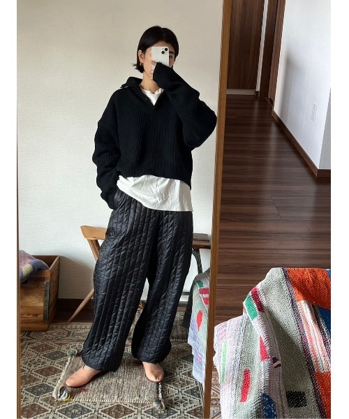 BLACK BY MOUSSY（ブラックバイマウジー）の「high neck aze knit tops(ハイネックアゼニットトップス)（ニット/セーター・レディース・トップグレー/ピンク/オフホワイト/ブラック・FREE）」の9枚目の写真