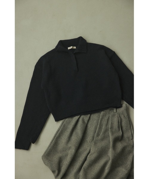 BLACK BY MOUSSY（ブラックバイマウジー）の「high neck aze knit tops(ハイネックアゼニットトップス)（ニット/セーター・レディース・トップグレー/ピンク/オフホワイト/ブラック・FREE）」の7枚目の写真