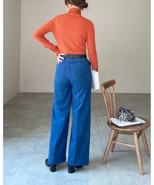 She's Closet(シーズクローゼット)の「長袖タイトハイネックリブ袖ボタンニットトップス(ニット/セーター・レディース・オレンジ/レッド/杢グレー/アイボリー/ブラック/マスタード/カーキ/ブラウン・FREE)」の20枚目の写真