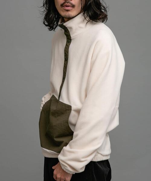 URBAN RESEARCH Sonny Label（アーバンリサーチサニーレーベル）の「ライトフリースプルオーバー（Tシャツ/カットソー・メンズ・アイボリー/ブラック・MEDIUM/LARGE）」の3枚目の写真