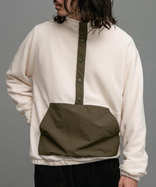 URBAN RESEARCH Sonny Label（アーバンリサーチサニーレーベル）の「ライトフリースプルオーバー（Tシャツ/カットソー・メンズ・アイボリー/ブラック・MEDIUM/LARGE）」の4枚目の写真