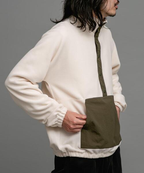 URBAN RESEARCH Sonny Label（アーバンリサーチサニーレーベル）の「ライトフリースプルオーバー（Tシャツ/カットソー・メンズ・アイボリー/ブラック・MEDIUM/LARGE）」の5枚目の写真