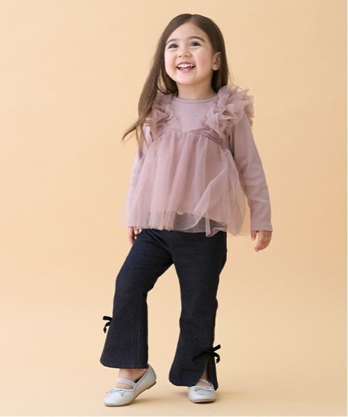 petit main(プティマイン)の「【リンク】ストレッチフレアパンツ(キッズ)(デニムパンツ・キッズ・ネイビー/ブラック・90cm/100cm/110cm/120cm/130cm)」の4枚目の写真