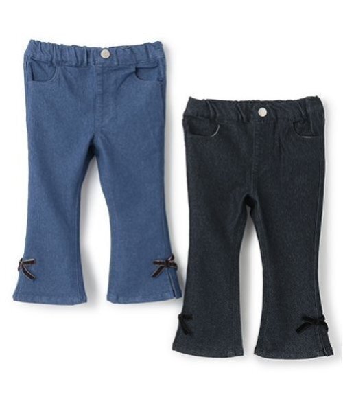 petit main(プティマイン)の「【リンク】ストレッチフレアパンツ(キッズ)(デニムパンツ・キッズ・ネイビー/ブラック・90cm/100cm/110cm/120cm/130cm)」の5枚目の写真