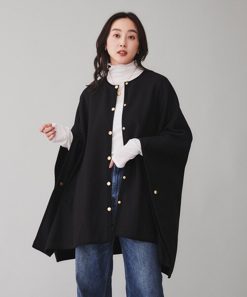 UNTITLED（アンタイトル）の「◆【 TRADITIONAL WEATHERWEAR 】RENFREW  ポンチョコート（ポンチョ・レディース・キャメル/ブラック・02）」の2枚目の写真