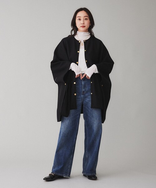 UNTITLED（アンタイトル）の「◆【 TRADITIONAL WEATHERWEAR 】RENFREW  ポンチョコート（ポンチョ・レディース・キャメル/ブラック・02）」の4枚目の写真