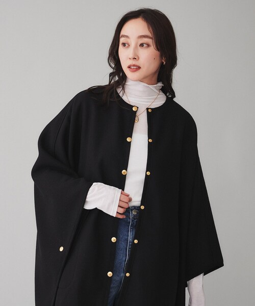 UNTITLED（アンタイトル）の「◆【 TRADITIONAL WEATHERWEAR 】RENFREW  ポンチョコート（ポンチョ・レディース・キャメル/ブラック・02）」の5枚目の写真