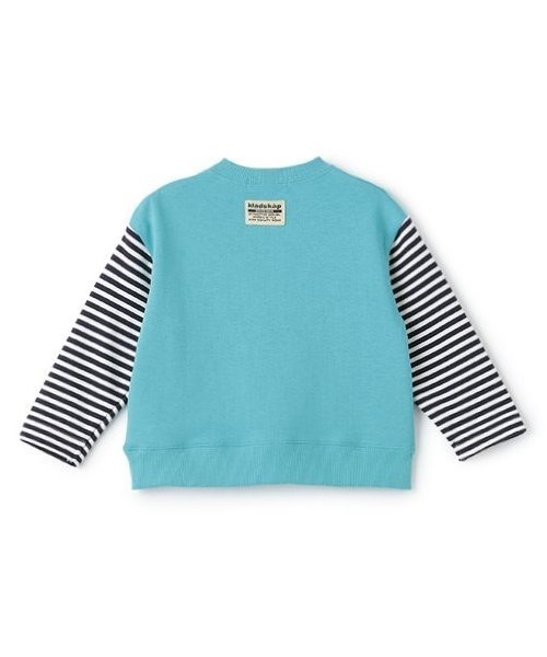 kladskap（クレードスコープ）の「電車刺しゅう袖ボーダートレーナー（スウェット・キッズ・ライトベージュ/ターコイズブルー/ブルー/ベージュ・80ｃｍ/90cm/100cm/110cm/120cm/130cm）」の16枚目の写真