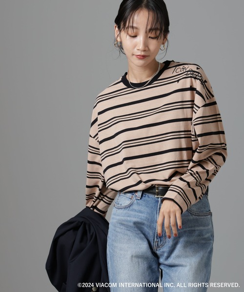 tシャツ Emily in Paris×FUDGE 別注ボーダーロンT レディース Emily in Paris × FUDGE 別注 ボーダー ロンT