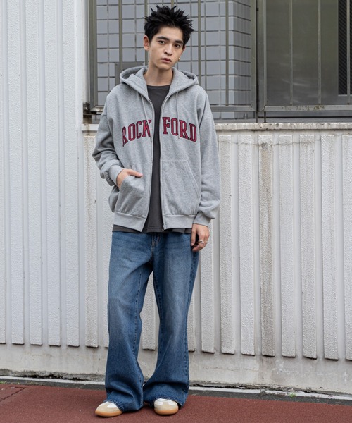 WEGO（ウィゴー）の「WEGO/ワッペンロゴジップパーカー（パーカー・メンズ・ブラウン/ブラック/ダークグリーン/杢グレー・MEDIUM/LARGE）」の16枚目の写真