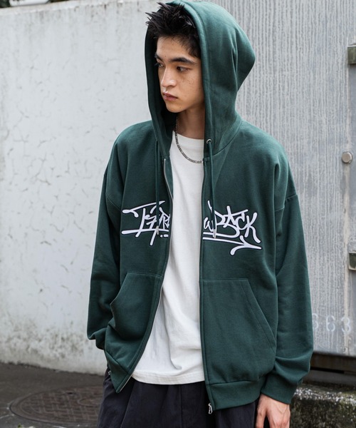 WEGO（ウィゴー）の「WEGO/ワッペンロゴジップパーカー（パーカー・メンズ・ブラウン/ブラック/ダークグリーン/杢グレー・MEDIUM/LARGE）」の11枚目の写真