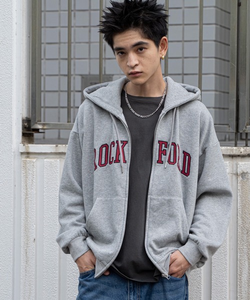 WEGO（ウィゴー）の「WEGO/ワッペンロゴジップパーカー（パーカー・メンズ・ブラウン/ブラック/ダークグリーン/杢グレー・MEDIUM/LARGE）」の7枚目の写真