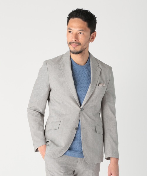 MEN'S BIGI(メンズビギ)の「〈イージーケア/吸水速乾〉COOL DOTS メランジプリントジャケット(テーラードジャケット・メンズ・ネイビー/グレー/ブルー/グリーン・01/02/03/04)」の5枚目の写真