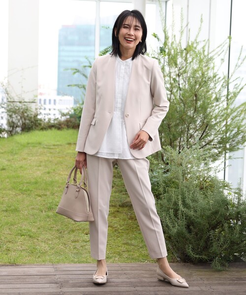 THE SHOP TK （ザ ショップ ティーケー ）の「【汚れ防止/シワになりにくい/セレモニー/通勤】ダブルクロステーパードパンツ/洗える/サスティナブル（その他パンツ・レディース・ベージュ/ネイビー/ブラック・11/12/13/14）」の8枚目の写真