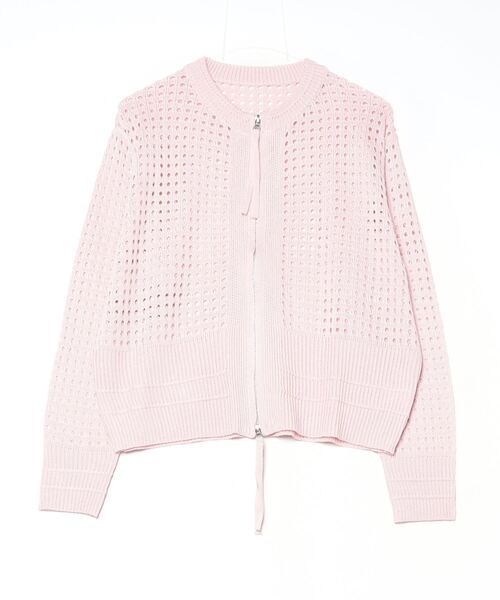 Shelly island（シェリーアイランド）の「ラメメッシュダブルジップカーデ（カーディガン/ボレロ・レディース・ホワイト/ブラック/ピンク・FREE）」の3枚目の写真