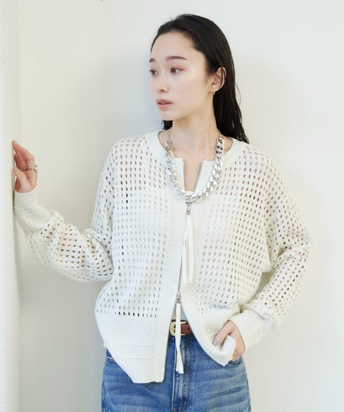 ラメメッシュカーディガン ラメメッシュカーディガン | NATURAL BEAUTY BASIC（ナチュラル