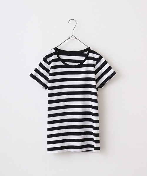 TRUSS(トラス)の「TRUSS ウィメンズボーダーTシャツ(Tシャツ/カットソー・レディース・グレー系/ホワイト系/ホワイト×ブラック/ホワイト×ネイビー・XS)」の21枚目の写真