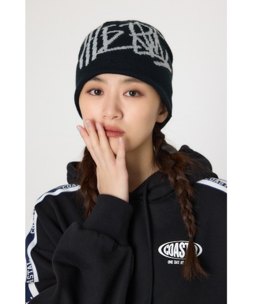 RODEO CROWNS WIDE BOWL（ロデオクラウンズワイドボウル）の「LOGOニットビーニー（ニットキャップ/ビーニー・レディース・ブルー/グレー/ブラック・FREE）」の2枚目の写真