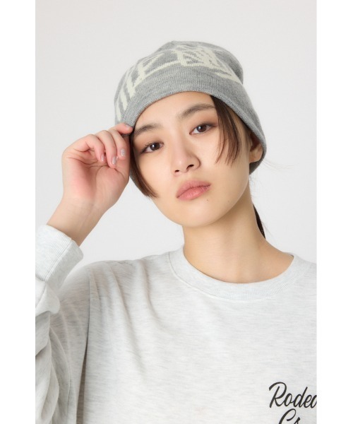 RODEO CROWNS WIDE BOWL（ロデオクラウンズワイドボウル）の「LOGOニットビーニー（ニットキャップ/ビーニー・レディース・ブルー/グレー/ブラック・FREE）」の10枚目の写真