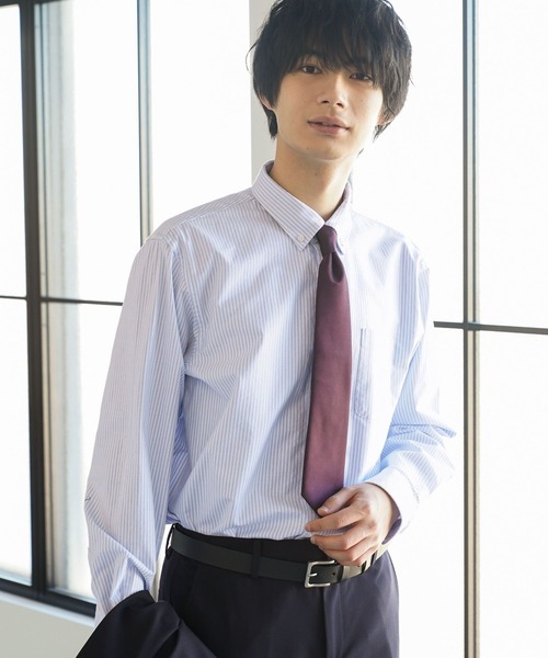 GLOBAL WORK（グローバルワーク）の「イージーケアオックス/ボタンダウンシャツ/147192（シャツ/ブラウス・メンズ・サックスブルー/グレイッシュベージュ/ネイビー/ピンク/ライトグレー/ネイビー系7/ブルー/オフホワイト・SMALL/X-LARGE/LARGE/MEDIUM/X-SMALL/XX-LARGE/3XL）」の5枚目の写真