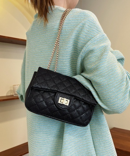 L LABEL（エルラベル）の「キルティングショルダーフラップバッグ（ショルダーバッグ・レディース・ピンク/ホワイト/ブラック/ベージュ・FREE）」の15枚目の写真