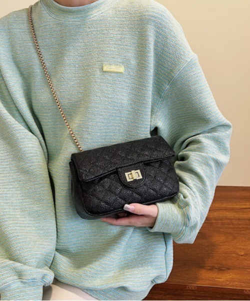 L LABEL（エルラベル）の「キルティングショルダーフラップバッグ（ショルダーバッグ・レディース・ピンク/ホワイト/ブラック/ベージュ・FREE）」の14枚目の写真