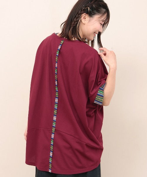 チチカカ(チチカカ)の「ドルマンコクーンジャカードプルオーバー(Tシャツ/カットソー・レディース・ボルドー/ブラック/ベージュ/グレー・FREE)」の5枚目の写真