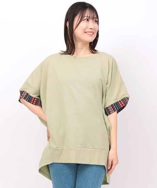 チチカカ(チチカカ)の「ドルマンコクーンジャカードプルオーバー(Tシャツ/カットソー・レディース・ボルドー/ブラック/ベージュ/グレー・FREE)」の8枚目の写真