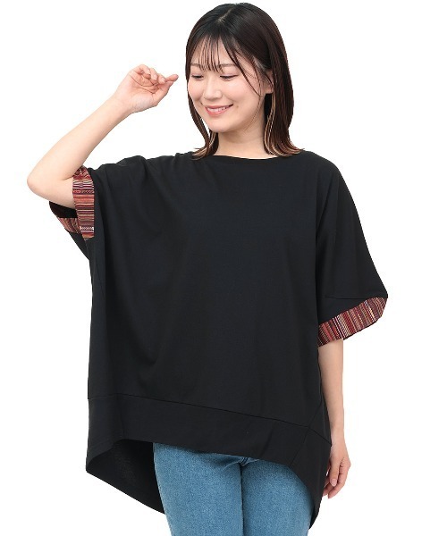 チチカカ(チチカカ)の「ドルマンコクーンジャカードプルオーバー(Tシャツ/カットソー・レディース・ボルドー/ブラック/ベージュ/グレー・FREE)」の11枚目の写真